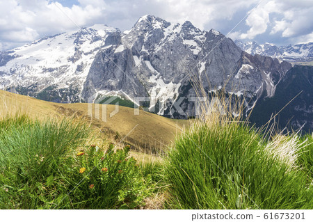Beautiful view of the Marmolada massif in the 61673201