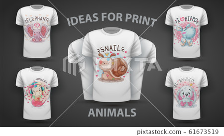 Set cute teddy animals - idea for print t-shirt 61673519