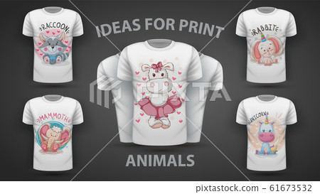 Cute teddy animals - idea for print t-shirt Cute teddy animals - idea for print t-shirt 61673532