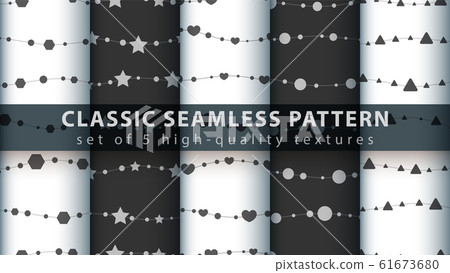 Classic seamless pattern - set five items Classic seamless pattern - set five items 61673680