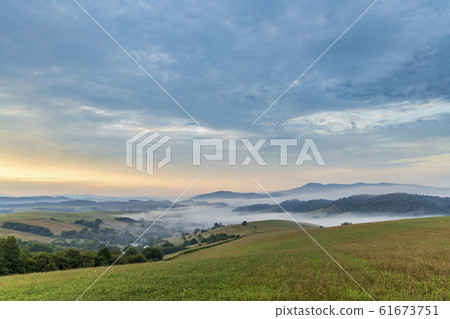 Morning fog under Vihorlat, Slovakia Morning fog under Vihorlat, Slovakia 61673751