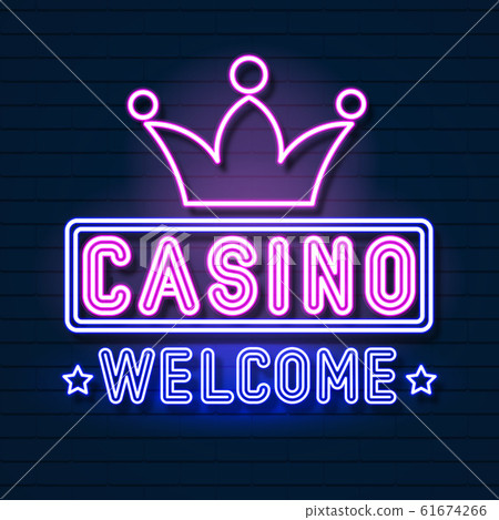 Casino Neon Sign, Bright Signboard, Light Banner. 61674266