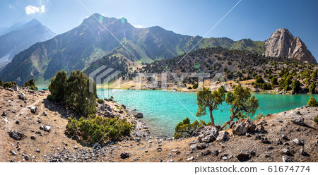 Amazing panorama of Fann mountains range and Allo 61674774