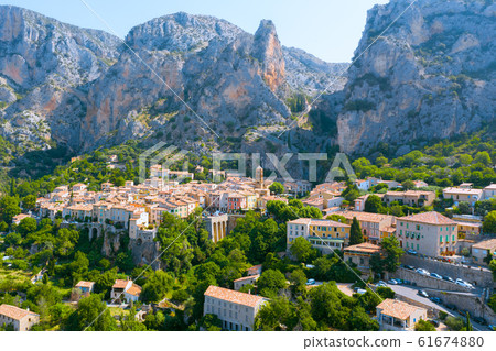 The Village of Moustiers-Sainte-Marie, Provence, Southern France 61674880