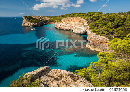 East coast of Mallorca, Calo del Moro visible East coast of Mallorca, Calo del Moro visible 61675098
