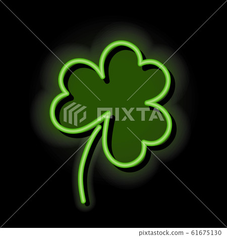 vector illustration of neon shamrock on black background vector illustration of neon shamrock on black background 61675130