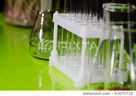 A desk at a chemistry lab or clinic. 61675718