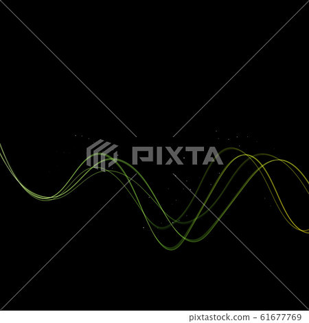 Abstract green wave on black background Vector... - Stock Illustration ...