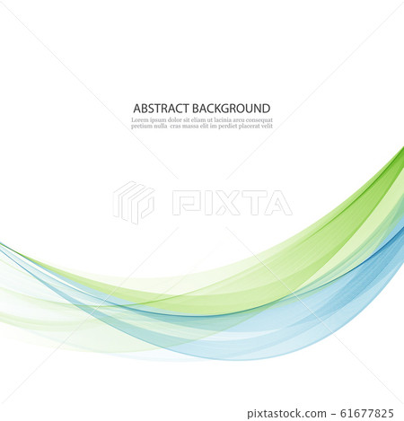 Abstract vector background, blue and green waved lines for brochure, website, flyer design. 61677825