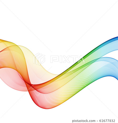 Abstract bright wave isolated on white background. Vector illustration for curl motion design. Colorful energy smoke horizontal layout banner. Cool curl wave header element. Modern bright colors. Abstract bright wave isolated on white background. Vector illustration for curl motion design. Colorful energy smoke horizontal layout banner. Cool curl wave header element. Modern bright colors. 61677832