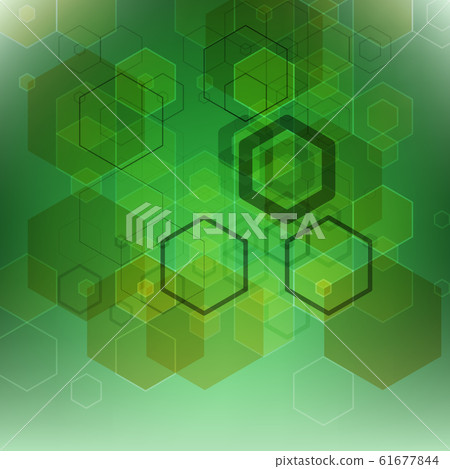 Vector Abstract geometric background. Template brochure design. Green hexagon shape Vector Abstract geometric background. Template brochure design. Green hexagon shape 61677844
