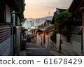 Traditional Korean style architecture at Bukchon 61678429