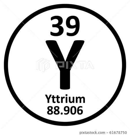 Periodic table element yttrium icon. 61678750