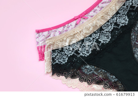 White, black and pink women underwear with lace on White, black and pink women underwear with lace on 61679913