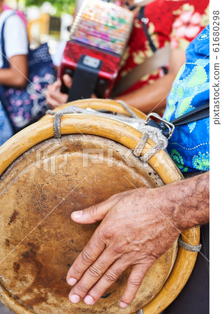 Street musicians in the Dominican Republic. Santo Domingo 61680298