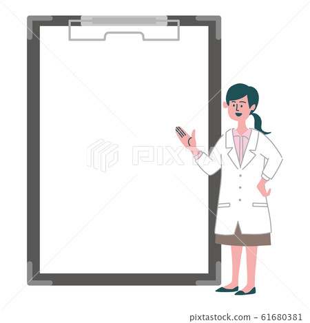 White Coat, Female, Female Doctor, Medical Record, Clipboard 61680381