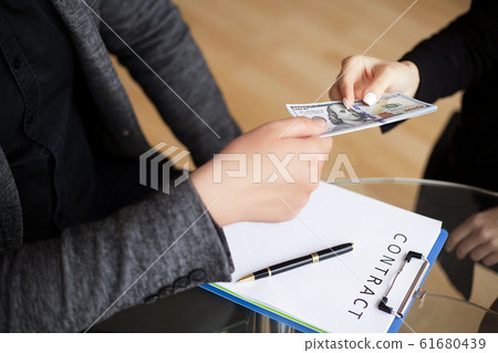 Business. Business Man Who Gets Bribe. Man Does not Want Take Br 61680439