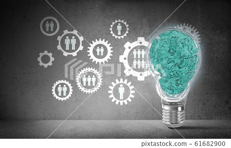 Concept of lightbulb as symbol of new idea. 61682900