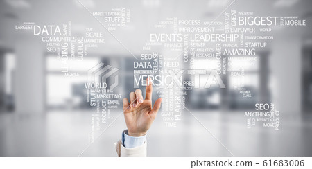 World map in office interior as symbol for international busines 61683006