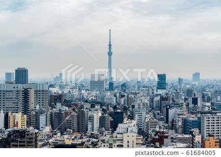 Tokyo cityscape which can see tokyo sky tree from bunkyo civic tover, japan, Shinjuku building cityscape. Tokyo cityscape which can see tokyo sky tree from bunkyo civic tover, japan, Shinjuku building cityscape. 61684005