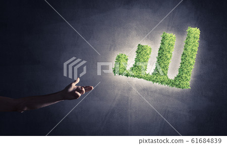 Concept of banking and investment presented with green planet gr Concept of banking and investment presented with green planet gr 61684839
