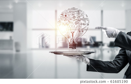 Concept of lightbulb as symbol of new idea. Concept of lightbulb as symbol of new idea. 61685190