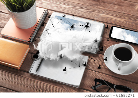 Social communication and global networking concept Social communication and global networking concept 61685271