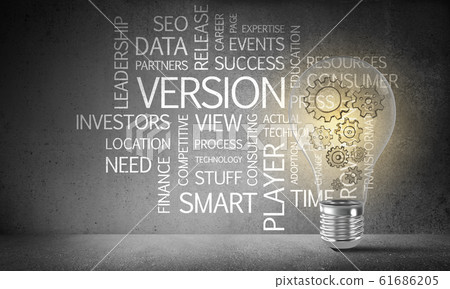 Concept of lightbulb as symbol of new idea. 61686205