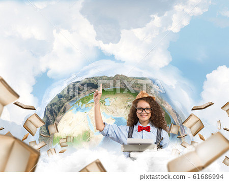 Creative inspiration of young female writer. Creative inspiration of young female writer. 61686994