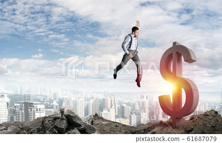 Global business and money concepts. Falling dollar currency. Global business and money concepts. Falling dollar currency. 61687079