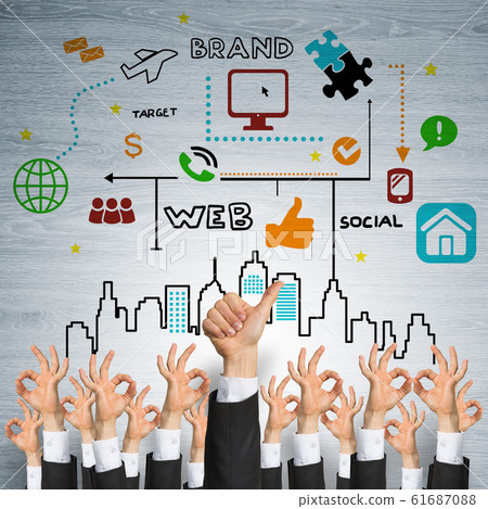 Business and teamwork concept Business and teamwork concept 61687088