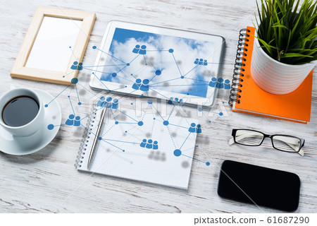 Networking and social communication concepts. Networking and social communication concepts. 61687290