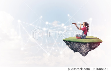 Idea of children Internet communication or online playing and pa Idea of children Internet communication or online playing and pa 61688642