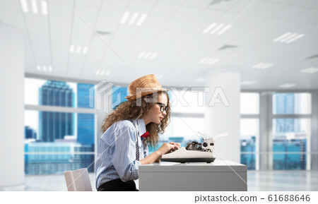 Creative inspiration of young female writer. Creative inspiration of young female writer. 61688646