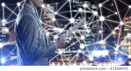 Concept of modern business networking that connect and cooperate people Concept of modern business networking that connect and cooperate people 61688693