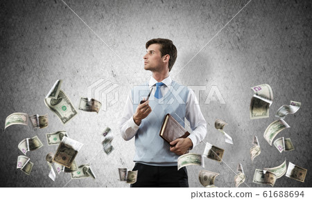 Conceptual image of young businessman. Conceptual image of young businessman. 61688694