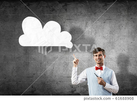 Conceptual image of young businessman. Conceptual image of young businessman. 61688908