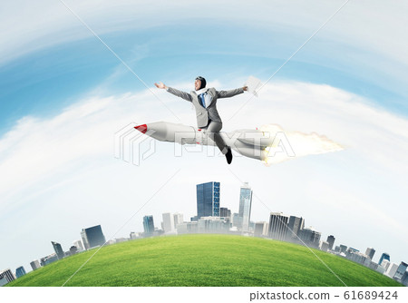 Business success and targets achievement concept. Business success and targets achievement concept. 61689424