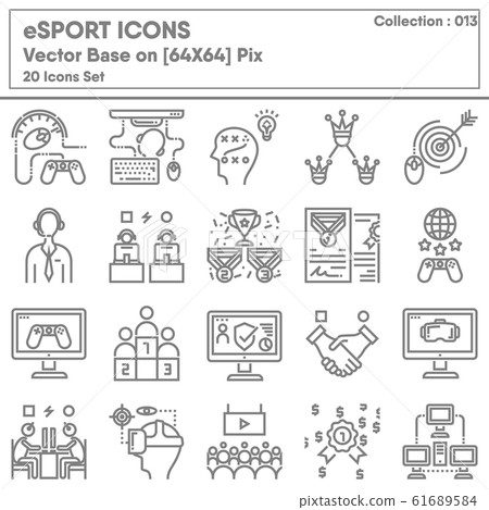 Competition eSport Gaming Icon Set, Icons Collection of Competitive Tournament Digital Game  61689584