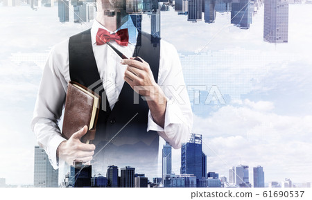 Conceptual image of successful businessman. Conceptual image of successful businessman. 61690537