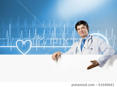 Doctor with banner 61690681
