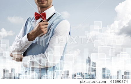 Conceptual image of successful businessman. Conceptual image of successful businessman. 61690874