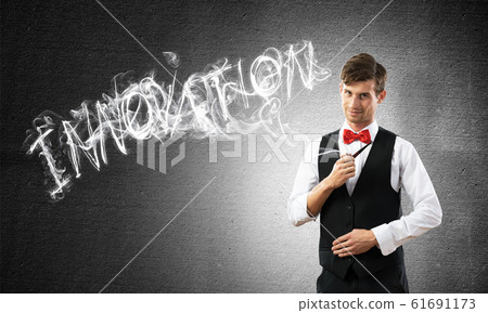 Conceptual image of young businessman. Conceptual image of young businessman. 61691173