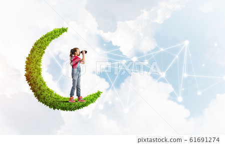 Idea of children Internet communication or online playing and parent control 61691274
