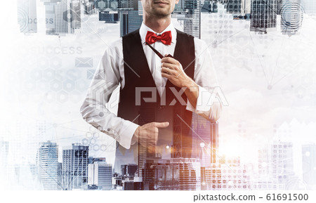Conceptual image of successful businessman. Conceptual image of successful businessman. 61691500