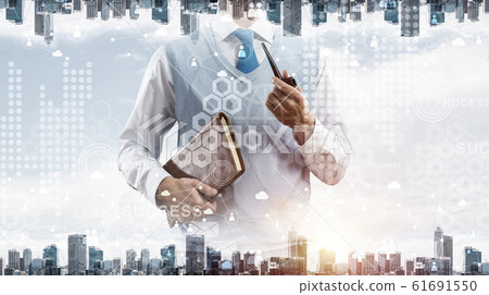 Conceptual image of successful businessman. Conceptual image of successful businessman. 61691550