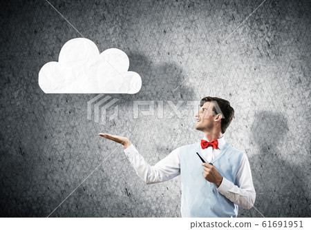 Conceptual image of young businessman. Conceptual image of young businessman. 61691951