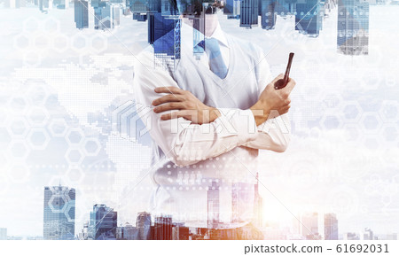 Conceptual image of successful businessman. Conceptual image of successful businessman. 61692031