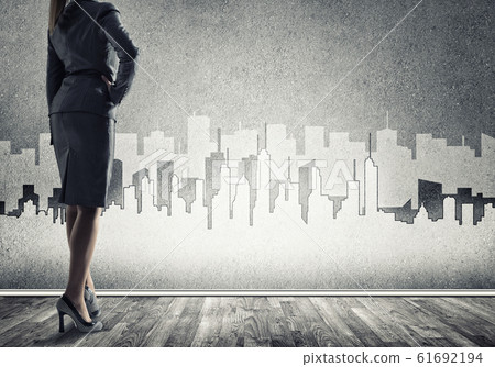 Architectural design on wall 61692194