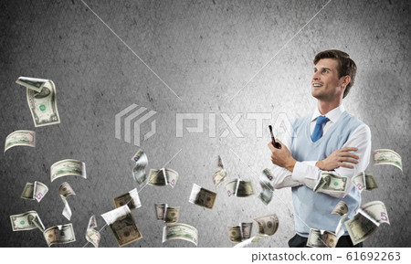 Conceptual image of young businessman. Conceptual image of young businessman. 61692263